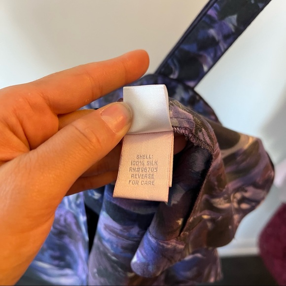 Rebecca Taylor Top | Silk bralette | Purple with pattern, 2 - Picture 8 of 9